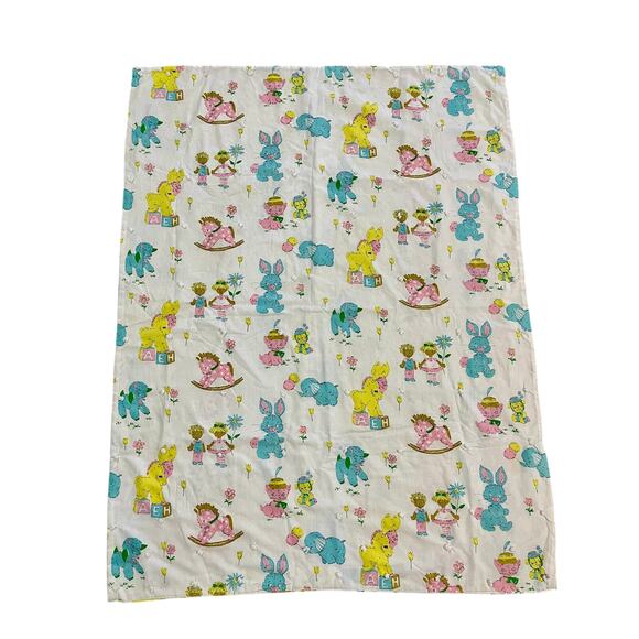 Vintage Spring Mills Nursery Fabric Blanket - Picture 1 of 5